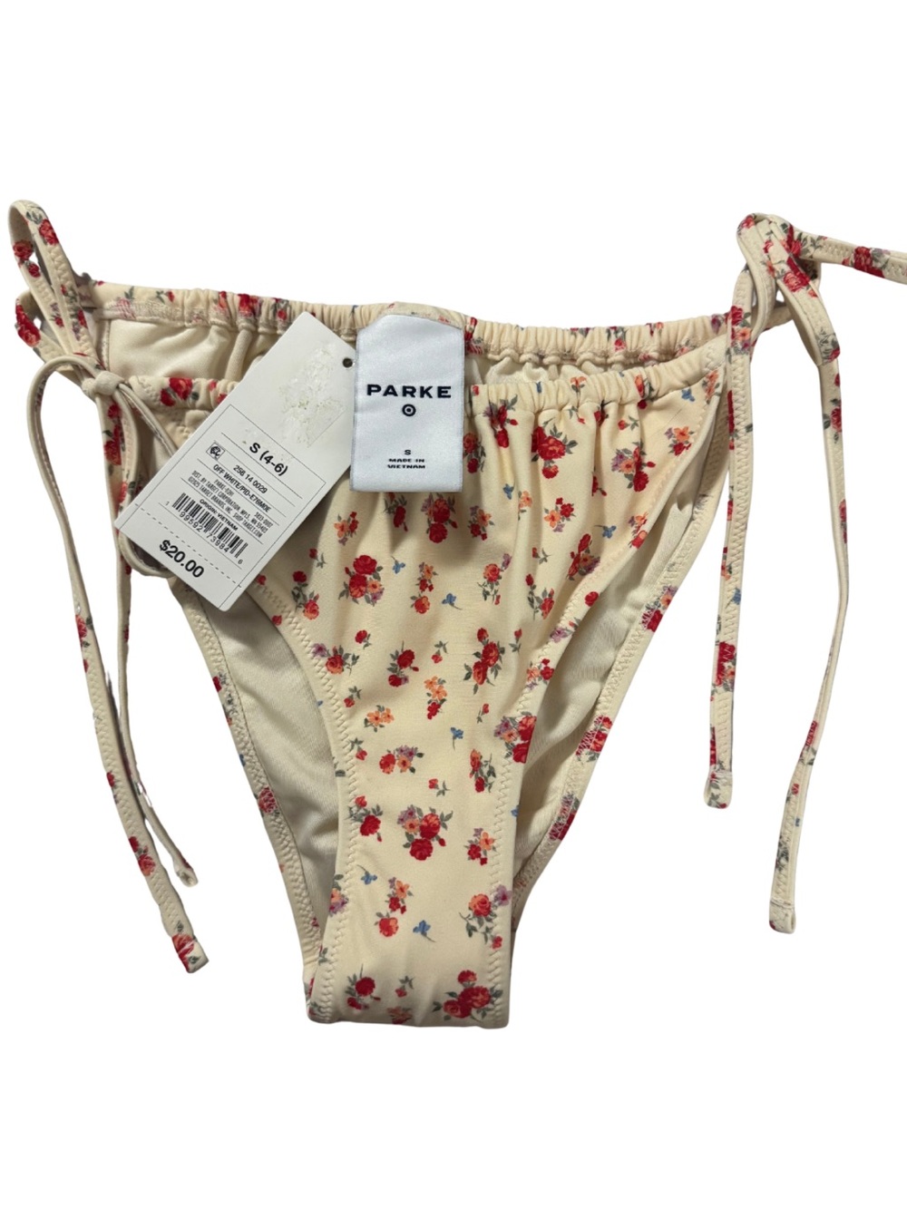 NWT Parke x Target String Bikini Bottom - Cream Floral in Small